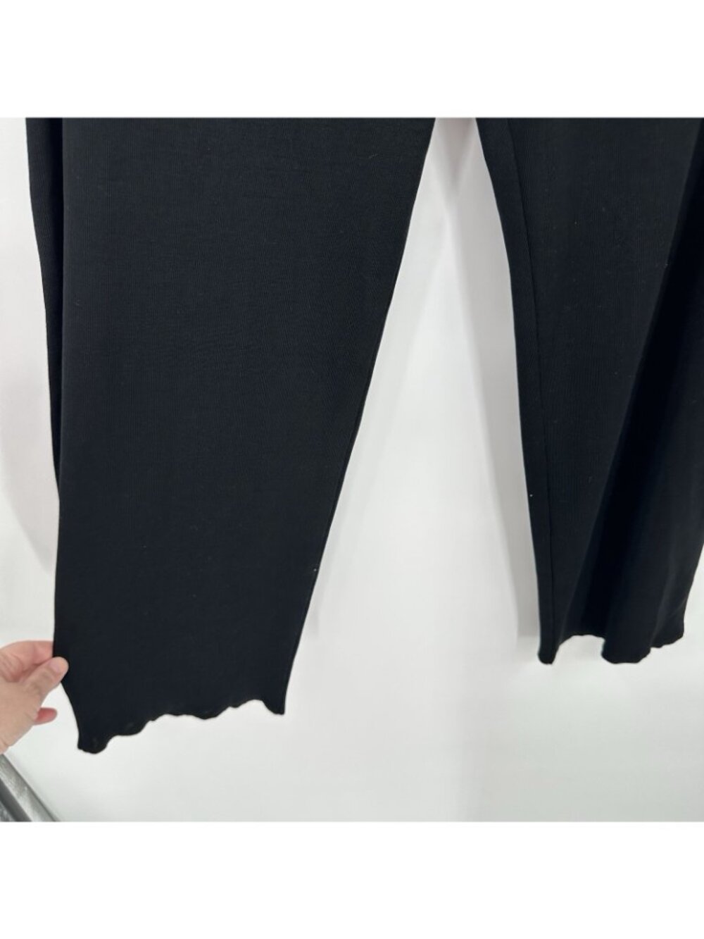 MING WANG straight leg pants black petite PL knit modern knitwear pull on - Picture 6 of 11
